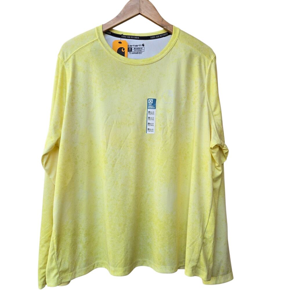 NWT Carhartt Women's 2X Force Sun Defender Lightweight Long Sleeve Shirt